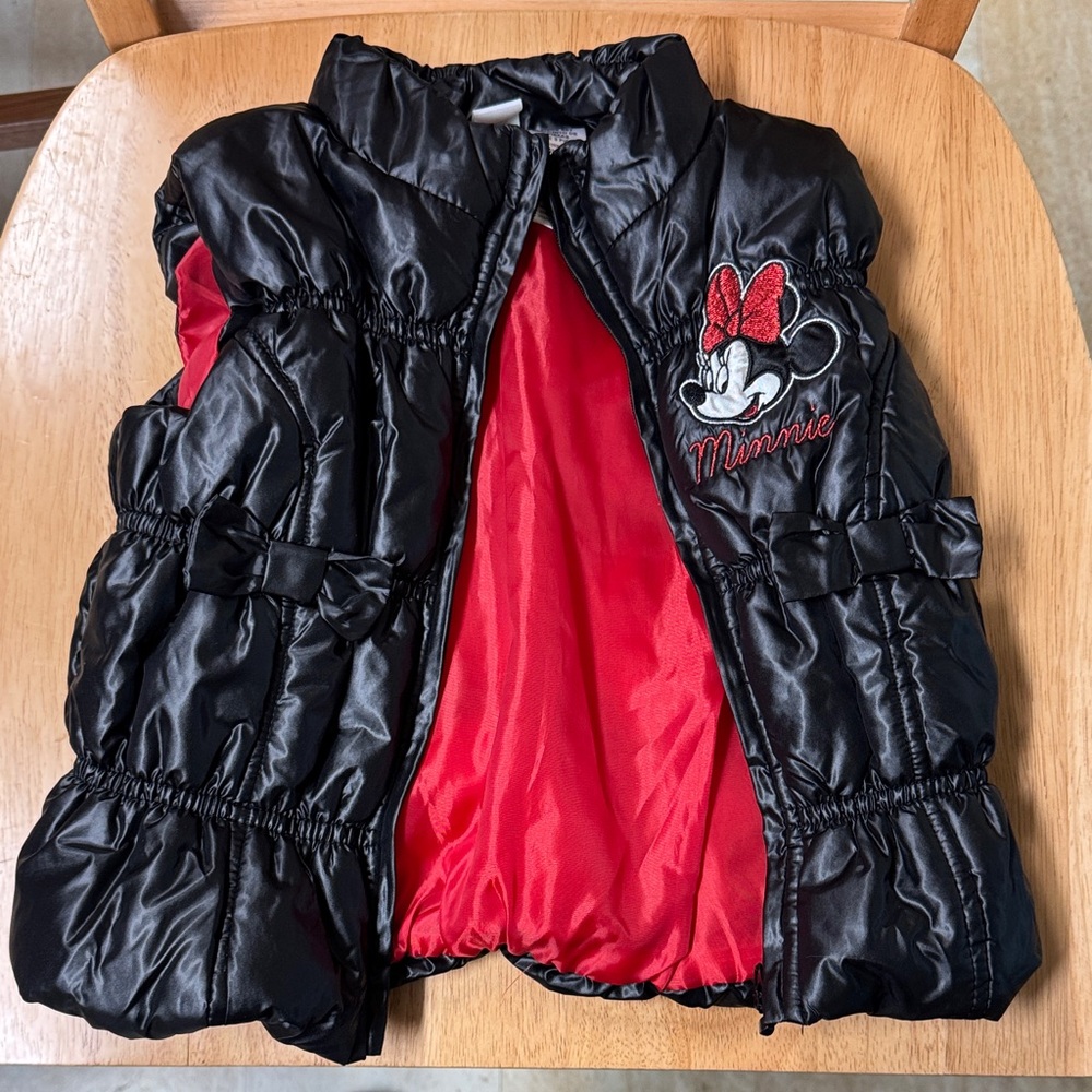 Disney Black and Red Minnie Mouse Puffer Vest